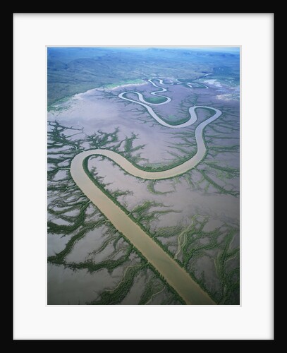 Meandering river in the Kimberley Region of Western Australia, aerial view by Anonymous
