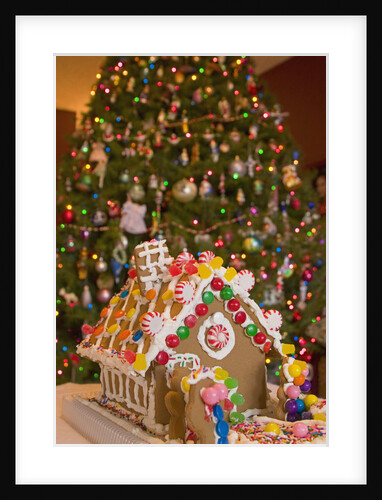 Gingerbread House and Christmas Tree by Anonymous