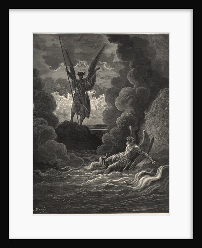Forthwith Upright He Rears from off the Pool His Mighty Statureby Gustave Dore by Anonymous