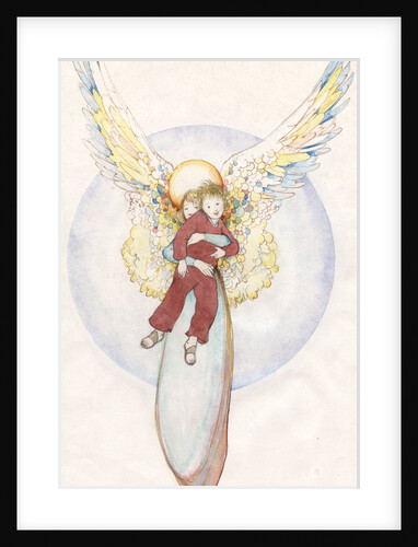 Illustration of an Angel Holding a Boy by Paul Cline