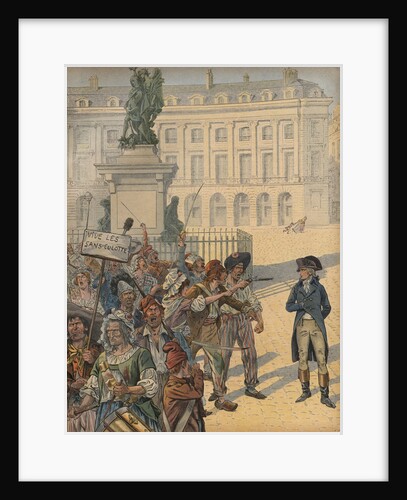 Illustration of Napoleon Standing Up to a Revolutionary Mob by Jacques Onfroy de Breville