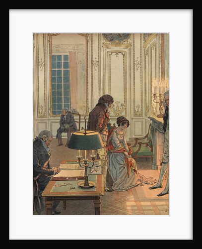 Illustration of Napoleon Bidding Josephine Farewell by Jacques Onfroy de Breville