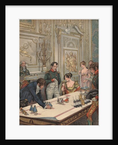 Illustration of Napoleon and Josephine Reviewing Model of Their Coronation by Jacques Onfroy de Breville
