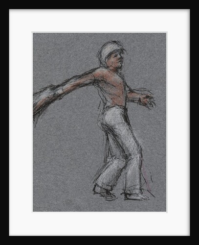 Illustration of a Jai Alai Player in Motion by Alexandra Day