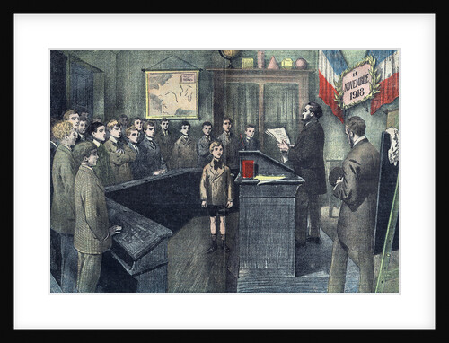 Illustration of French Schoolchildren Honoring Armistice Day by Anonymous