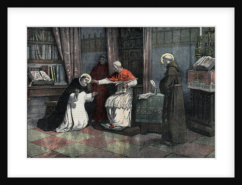Illustration of Pope Urban IV with Saint Bonaventure and Saint Thomas Aquinas by Anonymous