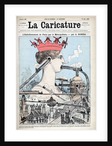 Illustration of Paris Marred by an Above-Ground Metro by Albert Robida