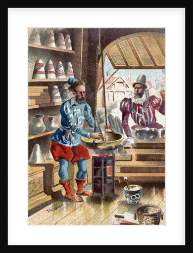 Illustration of an Early 17th-Century Apothecary by Anonymous