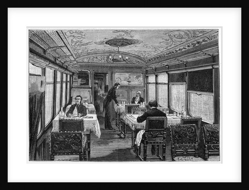 Illustration of a Dining Car on the Orient Express by Anonymous