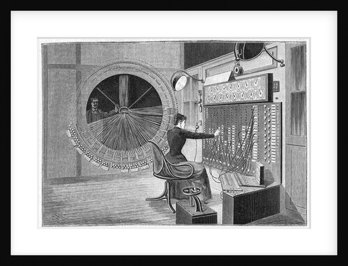 Illustration of a Theatrophone Operator by Anonymous