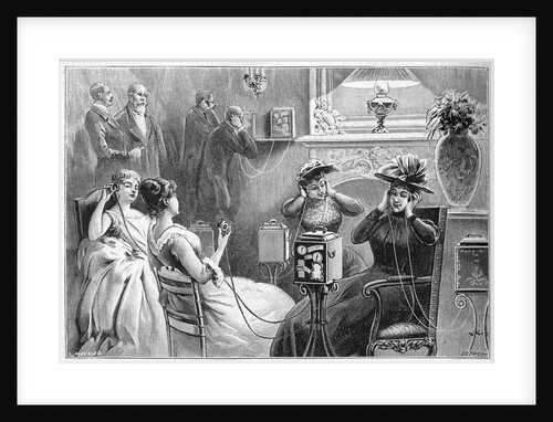 Illustration of Parisians Testing the Theatrophone by Anonymous
