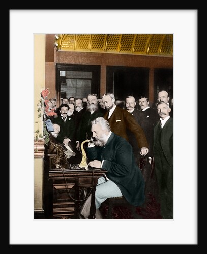 Alexander Graham Bell Making Telephone Call by Anonymous