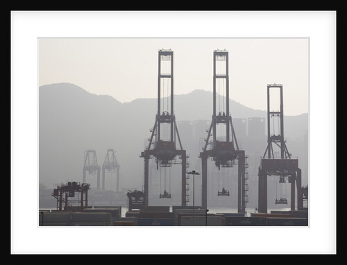 Cargo Cranes at Freight Terminal by Anonymous