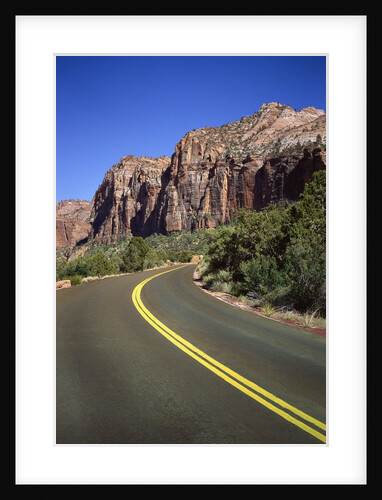 Two-lane road through Zion National Park in Utah by Anonymous