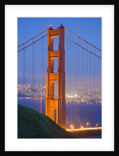 Tower of Golden Gate Bridge and San Francisco at Dusk by Anonymous