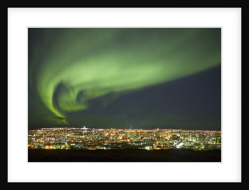 Aurora Borealis over Reykjavik by Anonymous