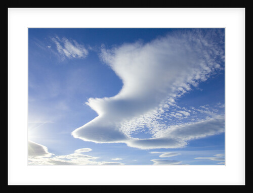 Dramatic lenticular clouds over mountains and sea, South Georgia Island by Anonymous