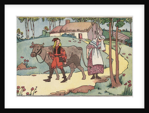 Illustration of Jack Leaving to Sell the Family Cow by Lois Lenski