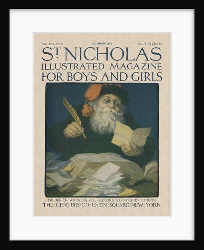 Illustration of Santa Claus Reading Letters by George T. Tobin