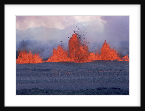 Lava Fountain at Krafla Volcanic Eruption by Anonymous