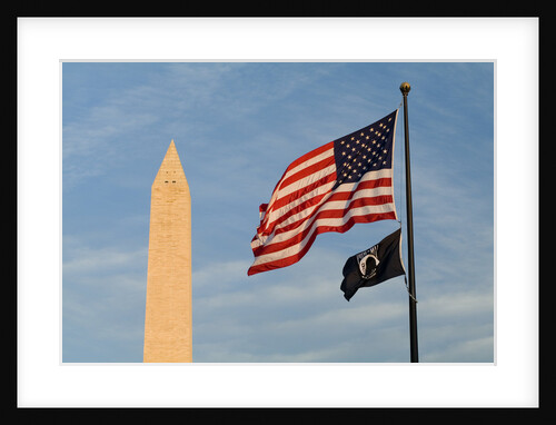 Washington Monument and American Flag by Anonymous