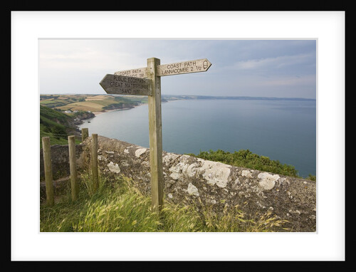 Direction Sign on Path Above Start Bay in Devon by Anonymous