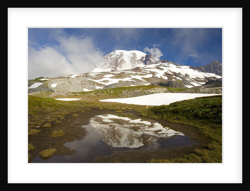 Mount Rainier Reflecting on Pond by Anonymous