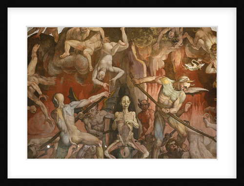 Detail of Hell from Last Judgment Fresco Cycle by Frederico Zuccaro and Giorgio Vasari