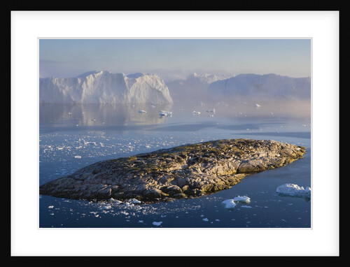 Small Rocky Island and Icebergs by Anonymous