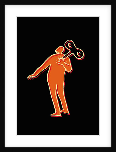 Windup Man Trying to Reach His Control by Anonymous