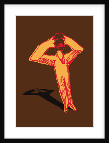 Figure removing an angry mask by Anonymous