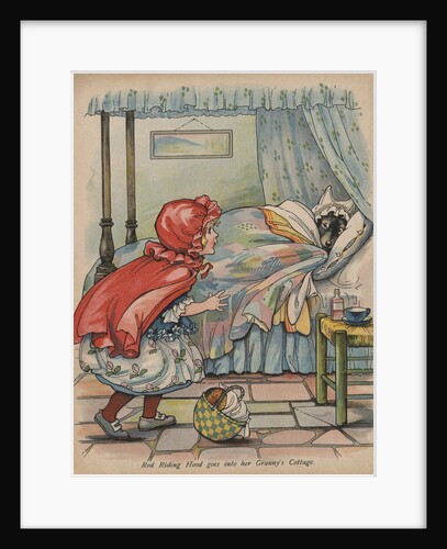 Red Riding Hood Goes Into Her Granny's Cottage Book Illustration by Anonymous