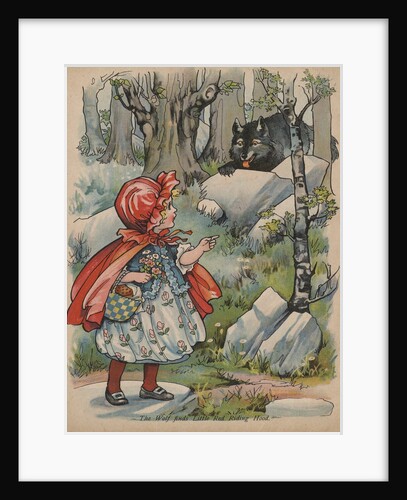 The Wolf Finds Little Red Riding Hood Book Illustration by Anonymous