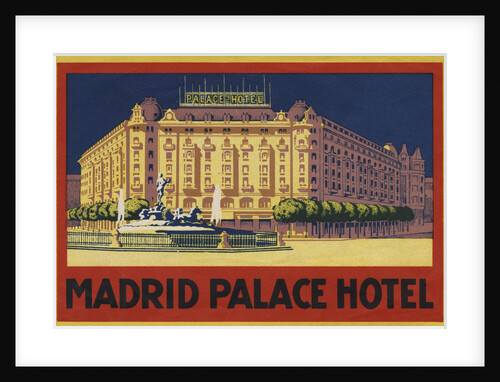 Madrid Palace Hotel Luggage Label by Anonymous