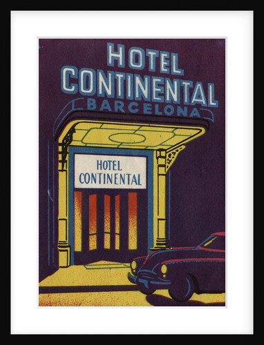 Hotel Continental Barcelona Luggage Label by Anonymous