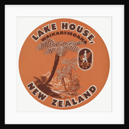 Lake House Waikaremoana New Zealand Luggage Label by Anonymous