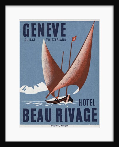 Beau Rivage Hotel Geneve Luggage Label by Anonymous