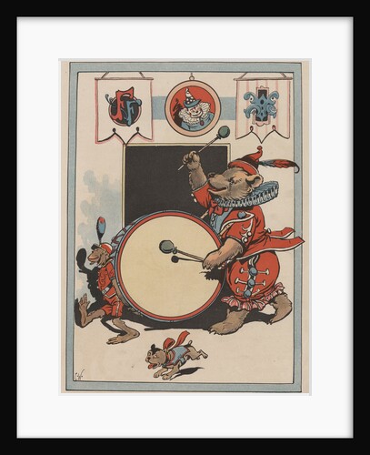 Illustration of a Circus Bear Playing a Drum by Constance White