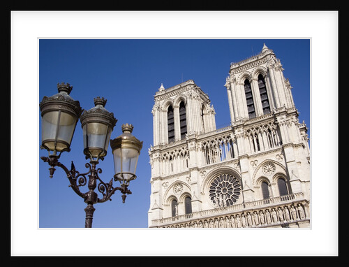 Facade of Notre Dame Cathedral and Lamp Post by Anonymous
