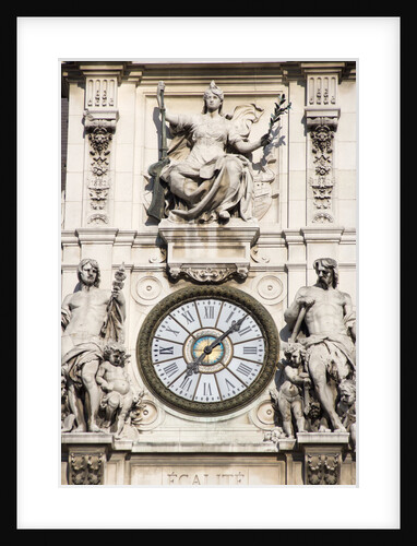 Clock on Facade of Notre Dame Cathedral by Anonymous