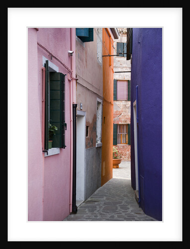 Brightly Colored Houses and Narrow Alley by Anonymous