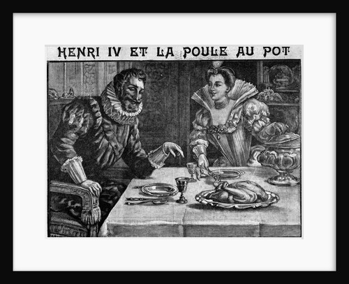 Illustration of Gabrielle d'Estrees Serving Poulet au Pot to Henry IV by Anonymous