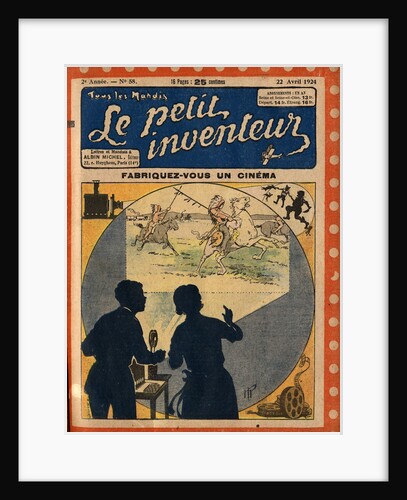 Illustration of Children with a Film Projector by Anonymous