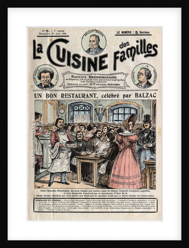 Illustration of Honore de Balzac Dining at Flicoteaux by Anonymous