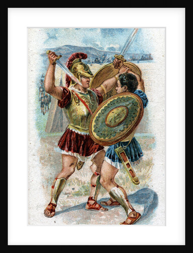 Illustration of Achilles Fighting Hector by Anonymous