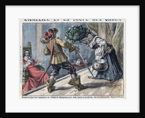 Illustration of Comedians Performing for Cardinal de Richelieu by Anonymous