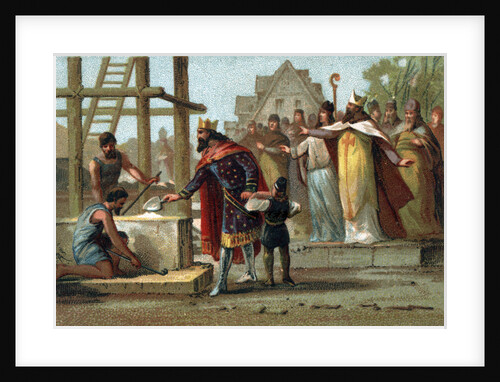 Illustration of King Dagobert at the Foundation of the Abbey of St. Denis by Anonymous