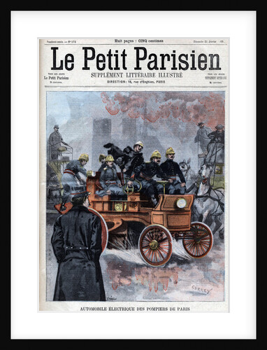Illustration of French Firemen's Electric Automobile by Anonymous