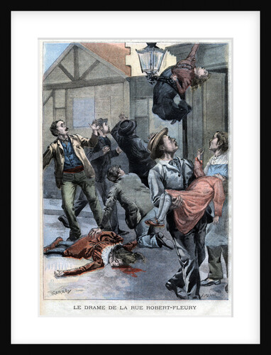 Illustration of a Woman and Her Daughters Killed by a Fall from a Window by Anonymous