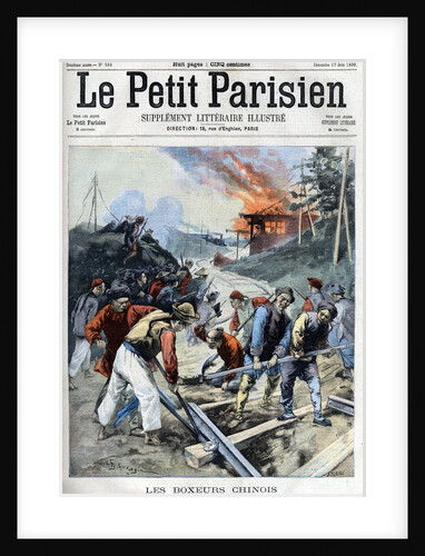 Illustration of Chinese Boxers Destroying Railroad Tracks by Anonymous